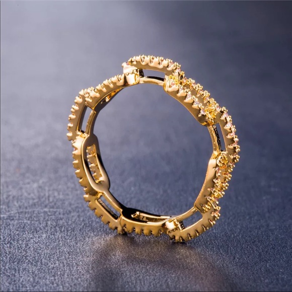 New Women’s Yellow Gold Plated Diamond Eternity Ring - Picture 3 of 8